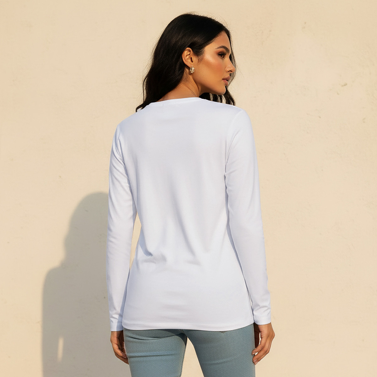 Slim Fit Antibacterial T-shirt with Long Sleeves-women-clothing-tshirts-image-4