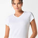 Solid T-shirt with V-neck and Cap Sleeves-T Shirts-thumbnailMobile-3