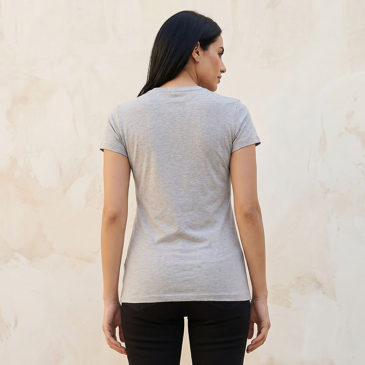 تيشيرت سادة بياقة ضيقة وأكمام كاب-women-clothing-tshirts-image-4