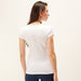 Solid Top with Crew Neck and Cap Sleeves-T Shirts-thumbnailMobile-3