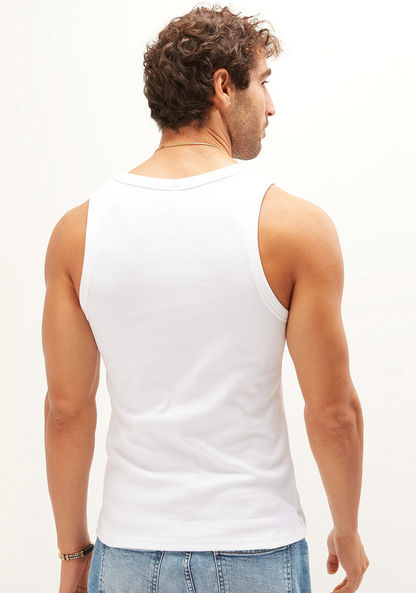 Ribbed Sleeveless Vest with Round Neck-Vests-image-3