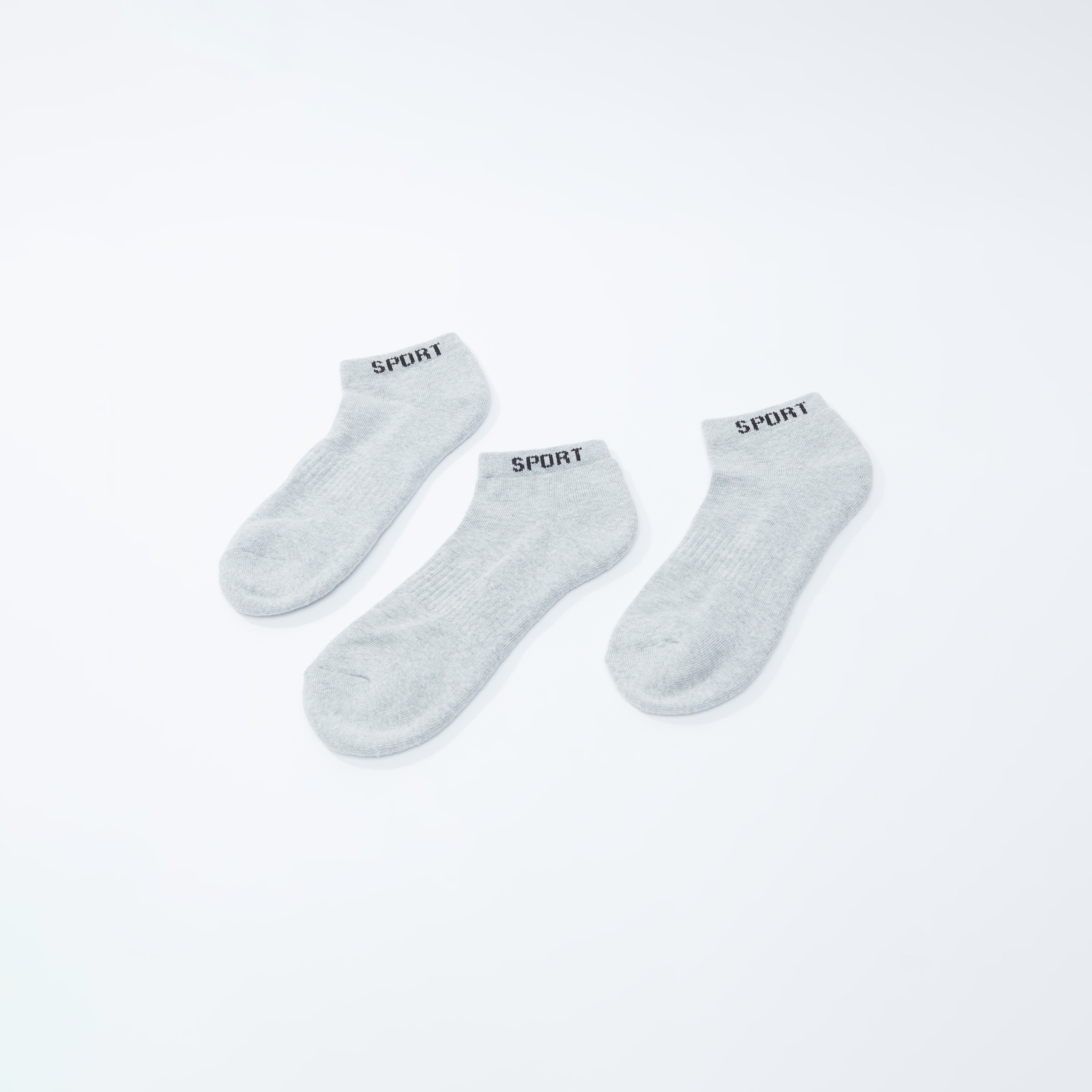 Set of 3 - Textured Ankle Length Socks with Printed Hem-women-socksandstockings-image-3