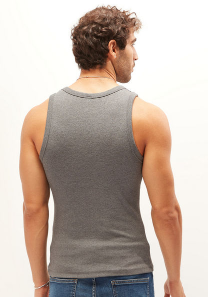 Textured Sleeveless Vest with Scoop Neck-Vests-image-3