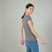 Plain T-shirt with Round Neck and Cap Sleeves-T Shirts-thumbnailMobile-2
