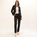 Plain Blazer with Notched Lapel and Long Sleeves-Blazers-thumbnail-1