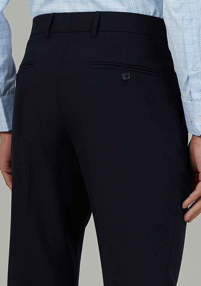 Full Length Plain Trousers with Pocket Detail and Belt Loops-Pants-image-2