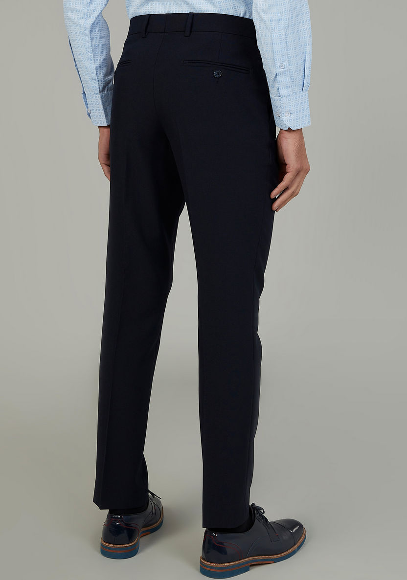 Full Length Plain Trousers with Pocket Detail and Belt Loops-Pants-image-3