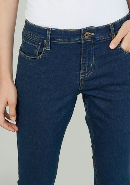 Textured Jeans with Belt Loops and Pocket Detail-Jeans-image-2