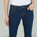 Textured Jeans with Belt Loops and Pocket Detail-Jeans-thumbnailMobile-2