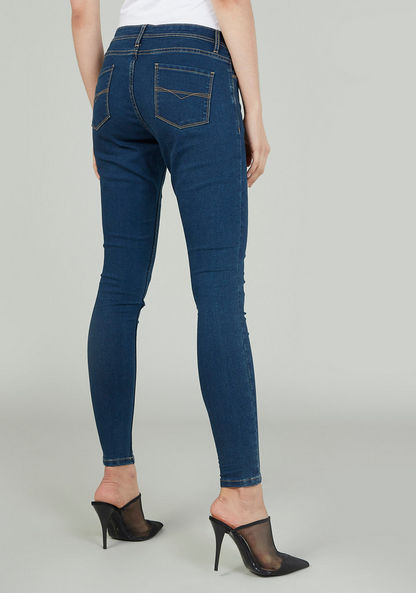 Textured Jeans with Belt Loops and Pocket Detail-Jeans-image-3