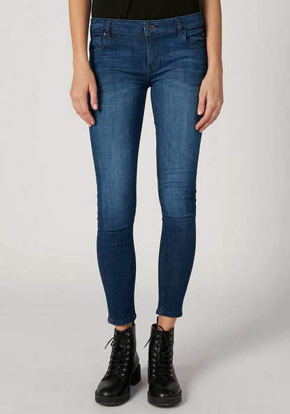بنطلون جينز مزين مع تفاصيل جيوب وحلقات للحزام من لي كوبر-%D8%AC%D9%8A%D9%86%D8%B2-image-0