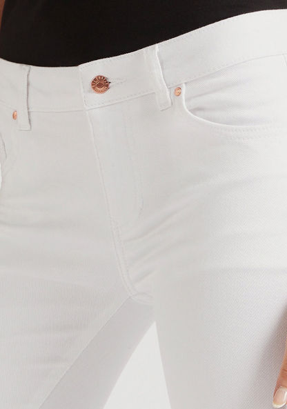 Lee Cooper Solid Denim Jeans with Button Closure