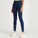 Lee Cooper Solid Denim Jeggings with Elasticated Waistband-Jeggings-thumbnail-0