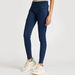 Lee Cooper Solid Denim Jeggings with Elasticated Waistband-Jeggings-thumbnail-4