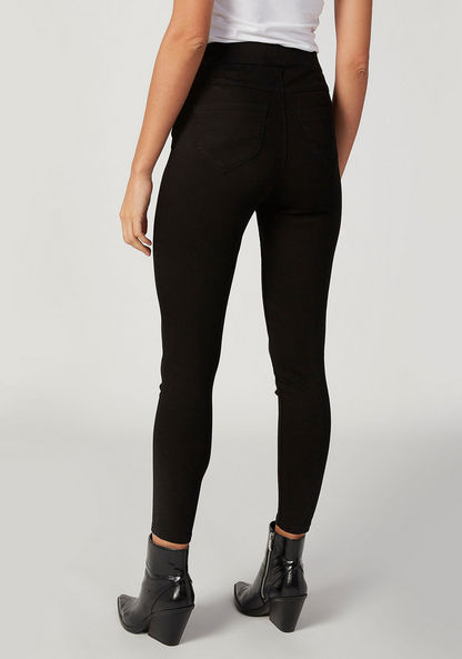 Lee Cooper Plain Jeggings with Pocket Detail and Elasticised Waistband-Jeggings-image-3