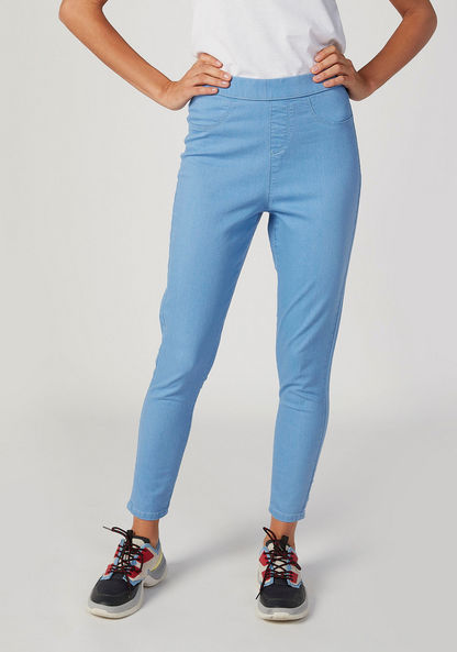 Lee Cooper Plain Jeggings with Pocket Detail and Elasticised Waistband