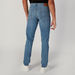 Slim Fit Plain Mid Waist Jeans with Pocket Detail-Jeans-thumbnail-1
