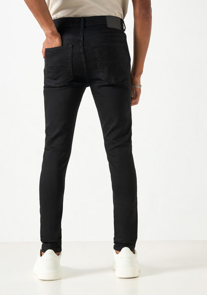 Lee Cooper Solid Denim Jeans with Pockets and Button Closure-Jeans-image-2