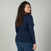 Plus Size Plain T-shirt with Round Neck and Long Sleeves-T Shirts-thumbnailMobile-2