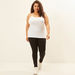 Plus Size Plain Camisole with Scoop Neck and Spaghetti Straps-Vests-thumbnail-1