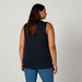 Plus Size Plain Sleeveless T-shirt with Round Neck-T Shirts-thumbnailMobile-1
