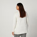 Plus Size Plain Top with Round Neck and Long Sleeves-T Shirts-thumbnailMobile-1