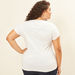 Plus Size Plain Top with Round Neck and Short Sleeves-T Shirts-thumbnailMobile-0