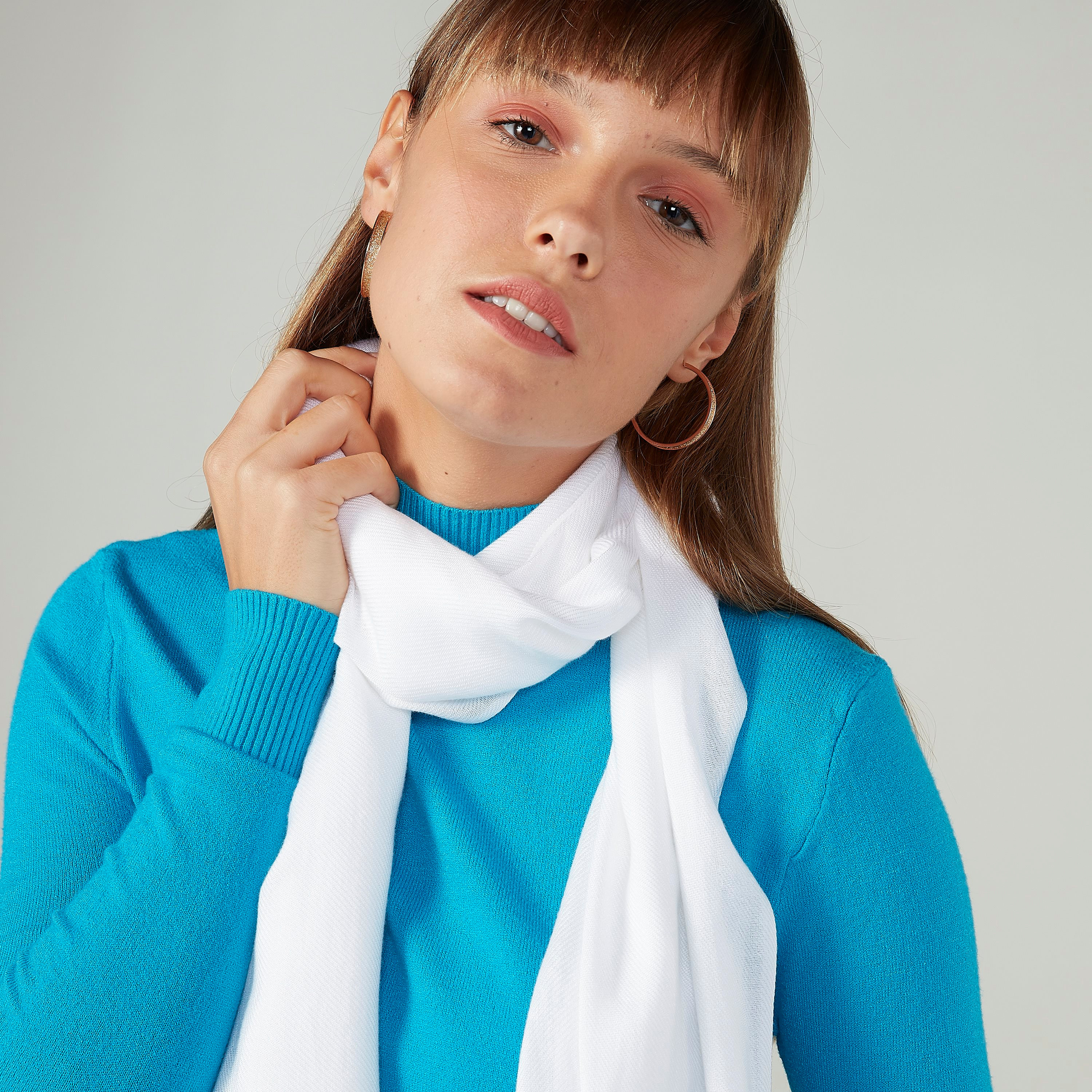 Plain Scarf with Fringes-women-winterwear-scarves-image-2