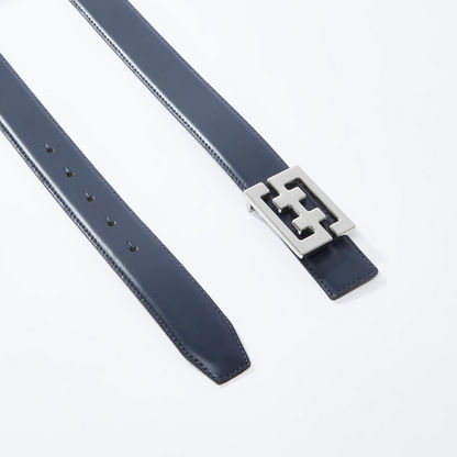 Plain Leather Waist Belt with Clamp Buckle