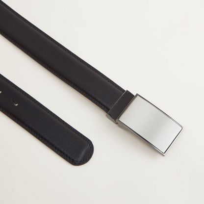 Textured Belt with Plate Buckle Closure