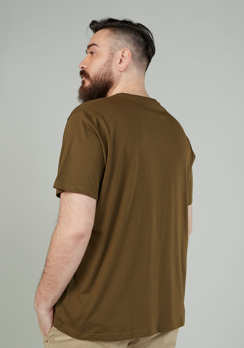 Plain T-shirt with Crew Neck and Short Sleeves-Tops-image-3
