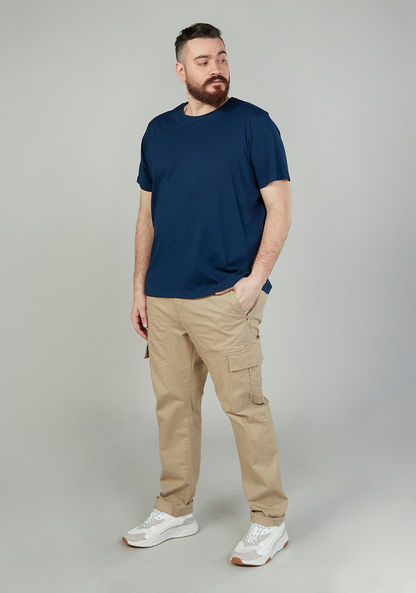 Plain T-shirt with Round Neck and Short Sleeves-Tops-image-1