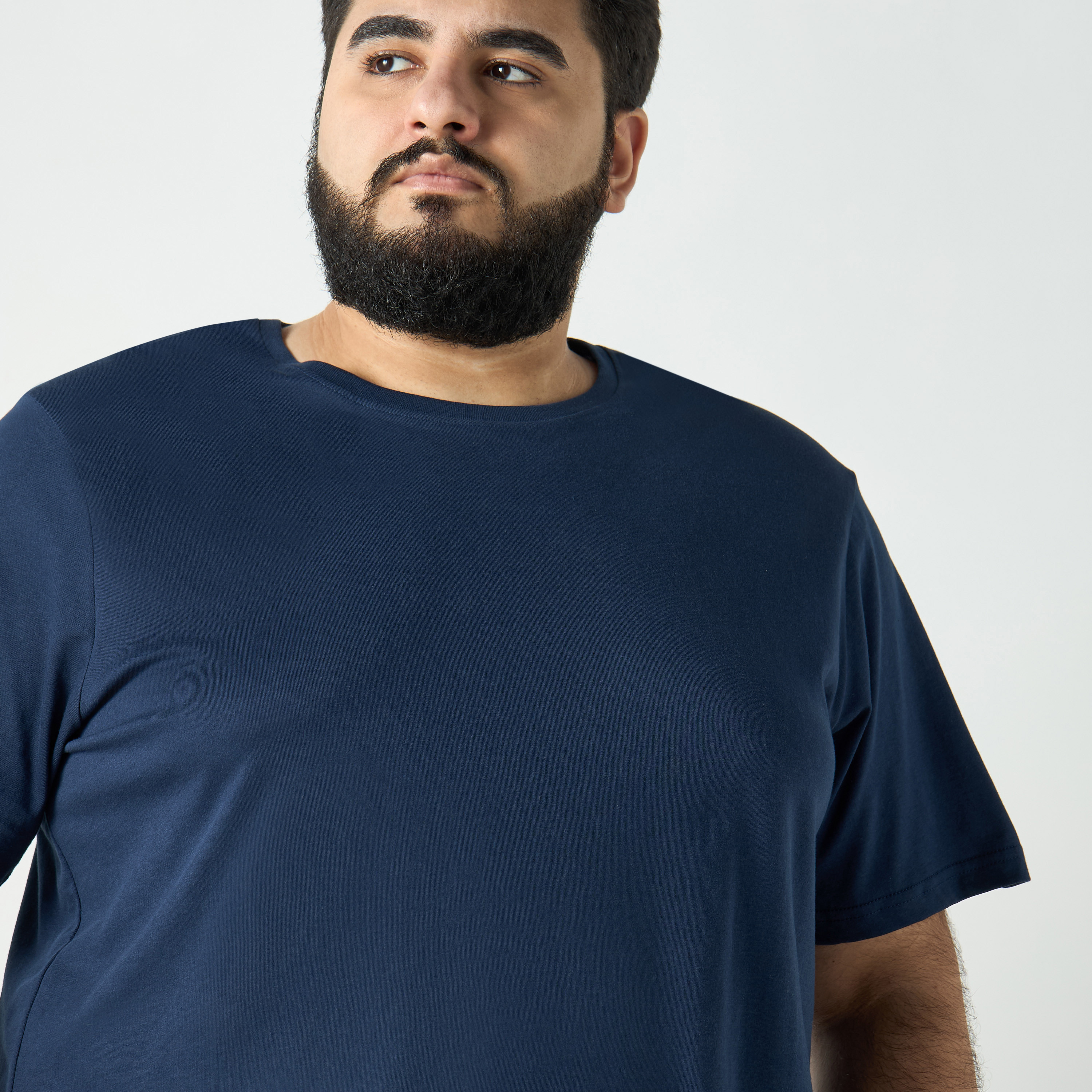 تيشيرت سادة بياقة مستديرة وأكمام قصيرة-men-clothing-nightwear-tshirts-image-4