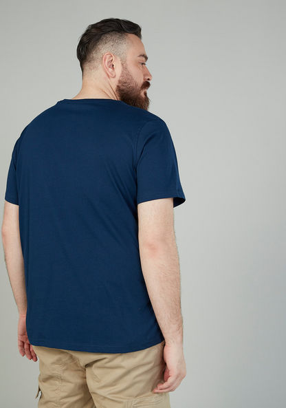 Plain T-shirt with Round Neck and Short Sleeves-Tops-image-3
