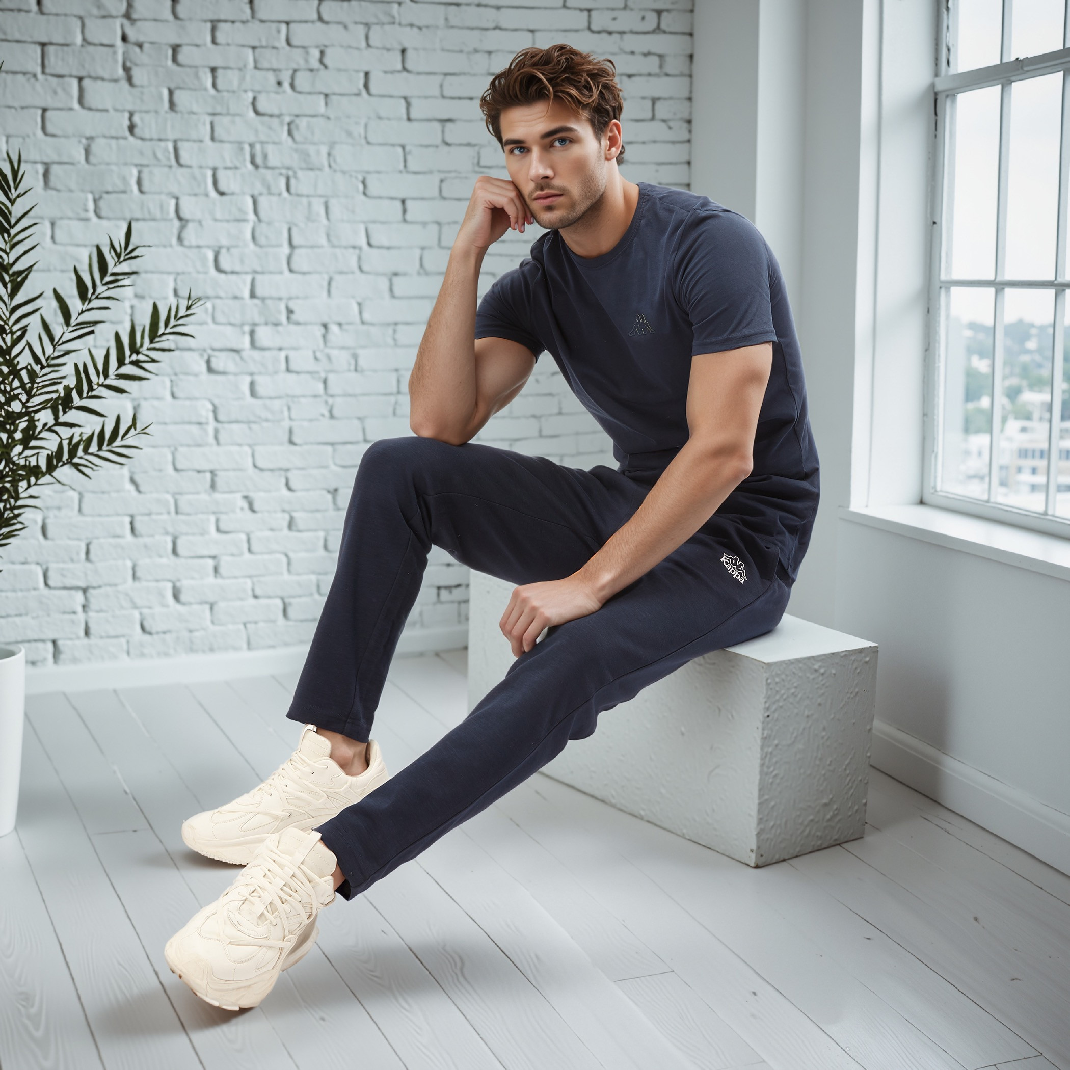 Kappa Regular Fit Pants with Drawstring Closure & Pocket Detail-men-clothing-sportswearandactivewear-bottoms-joggers-image-2