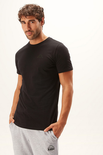 Kappa Solid Crew Neck T-shirt with Short Sleeves