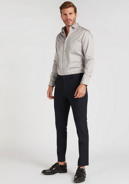 Solid Formal Shirt with Long Sleeves and Button Closure-Shirts-image-1