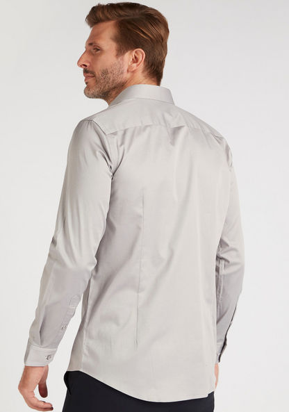 Solid Formal Shirt with Long Sleeves and Button Closure-Shirts-image-3