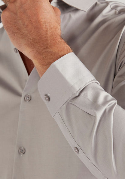 Solid Formal Shirt with Long Sleeves and Button Closure-Shirts-image-4