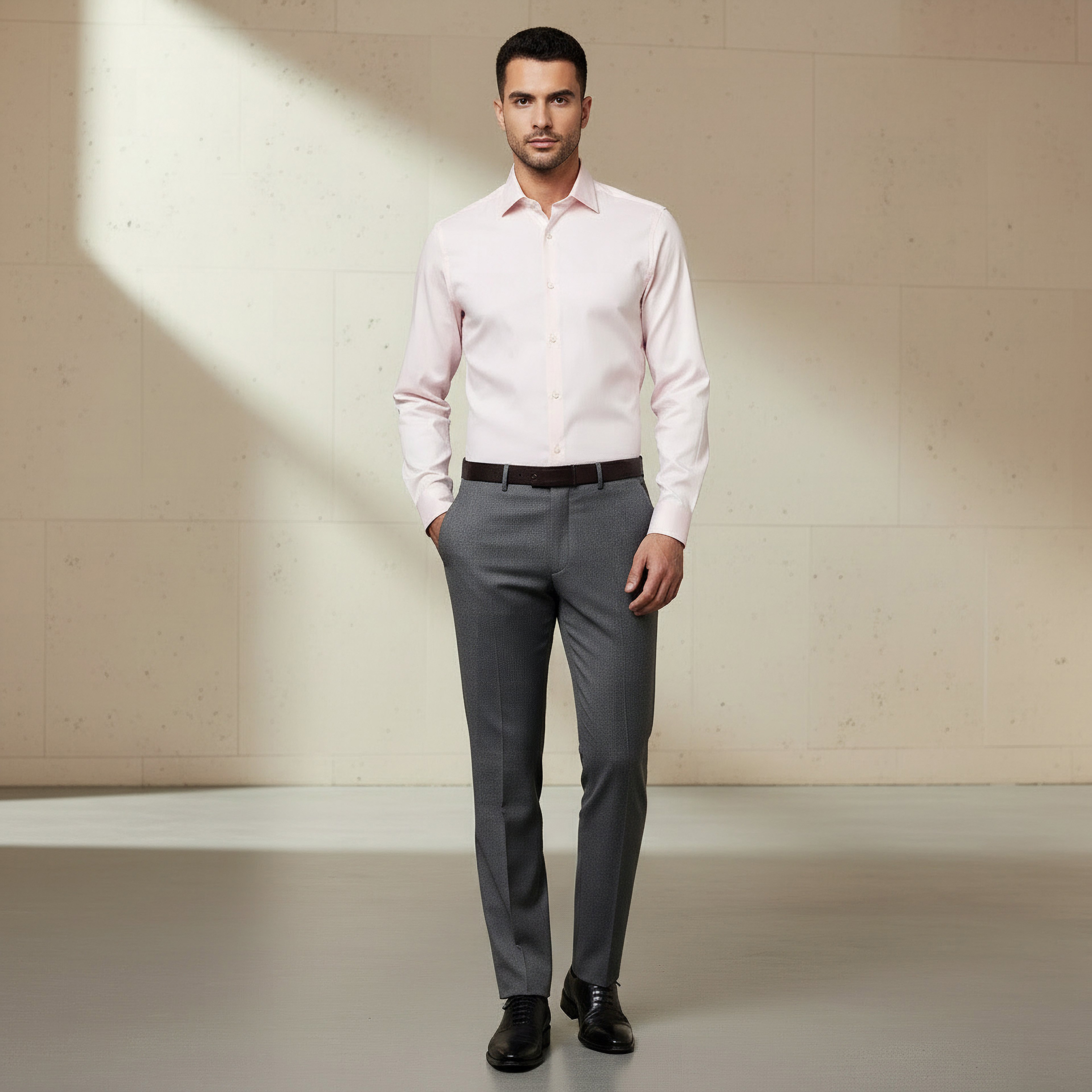 Men Regular Fit Spread Collar Long Sleeves Shirt-men-clothing-shirts-image-2