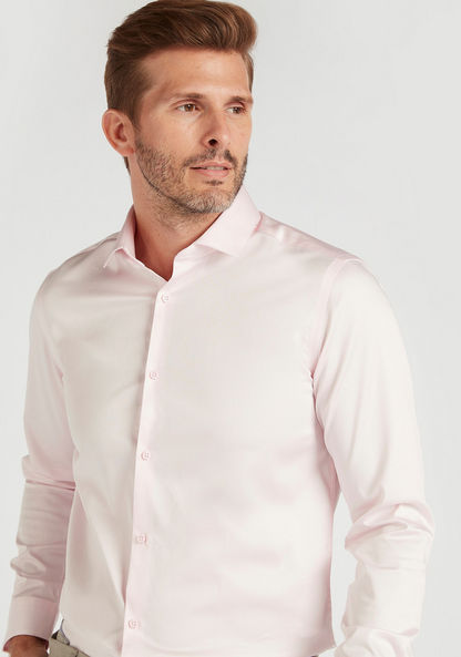 Solid Shirt with Long Sleeves and Button Closure-Shirts-image-1
