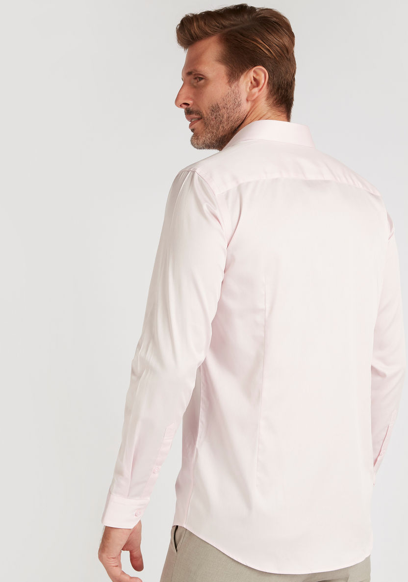 Solid Shirt with Long Sleeves and Button Closure-Shirts-image-3
