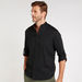 Solid Formal Shirt with Mandarin Neck and Long Sleeves-Shirts-thumbnail-0