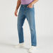 Solid Straight Fit Denim Jeans with Pockets and Button Closure-Jeans-thumbnailMobile-0