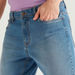 Solid Straight Fit Denim Jeans with Pockets and Button Closure-Jeans-thumbnailMobile-2
