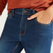 Solid Straight Fit Denim Jeans with Pockets-Jeans-thumbnail-2