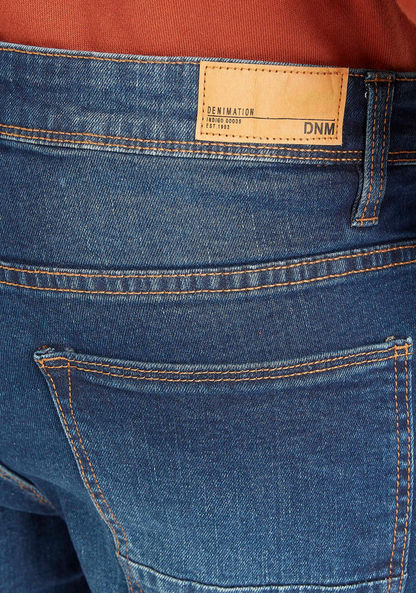 Solid Straight Fit Denim Jeans with Pockets-Jeans-image-4