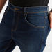 Solid Carrot Fit Jeans with Pockets and Button Closure-Jeans-thumbnail-2