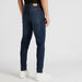 Solid Carrot Fit Jeans with Pockets and Button Closure-Jeans-thumbnailMobile-3