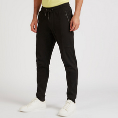 Iconic Solid Joggers with Drawstring Closure and Pockets